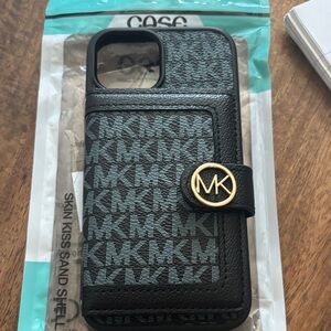 Michael Kors Signature Black and Gold Phone Case